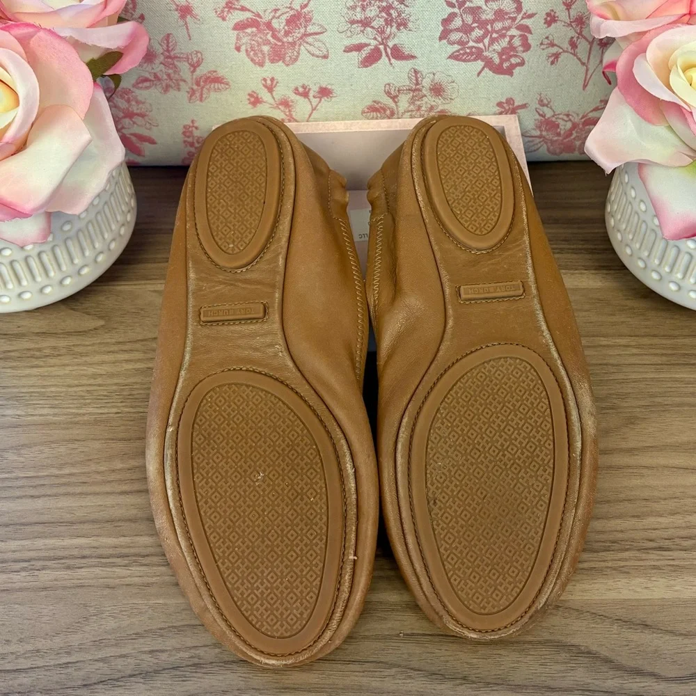 Tory Burch Flats Color: Pecan Praline with Gold Emblem - Picture 2 of 5